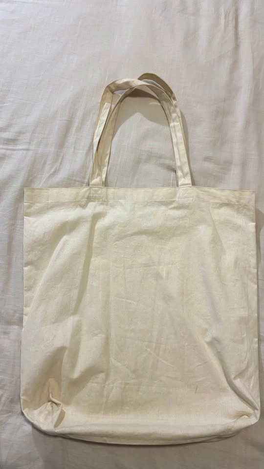 UNIQLO Reusable Bag M – Off White Cotton Tote / Shopping Bag - photo 3