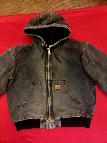 Carhartt Vintage Hooded Active Jacket Faded Black Size Large