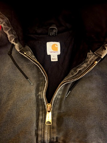 Carhartt Vintage Hooded Active Jacket Faded Black Size Large - photo 2