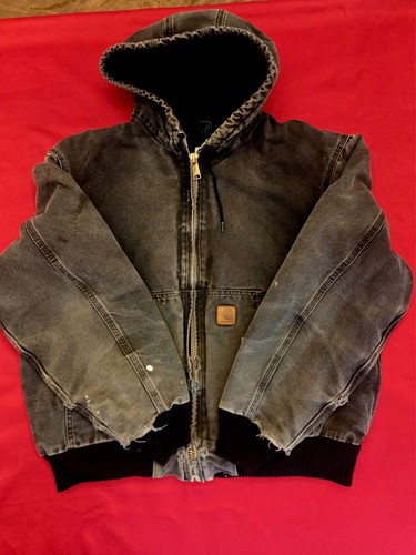 Carhartt Vintage Hooded Active Jacket Faded Black Size Large - photo 3