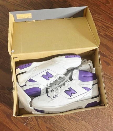 New Balance 650 High Top White/Purple Men Size 10.5 NWT