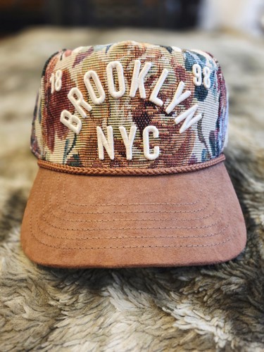 Brooklyn NYC Tapestry Floral Pattern Rope Snapback Hat