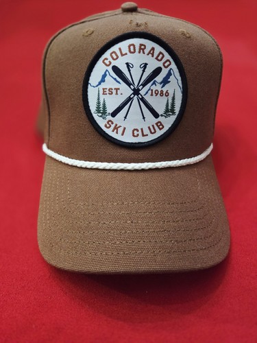 Colorado Ski Club Canvas Rope Brim Snapback Hat Brown New