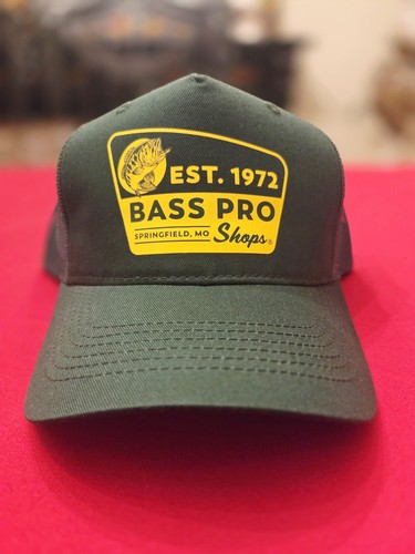 Bass Pro Shops Green Retro Logo Trucker Snapback Hat New With Ta