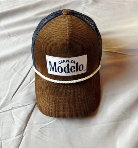 Cerveza Modelo Beer Trucker Snapback Rope Hat Corduroy Mesh