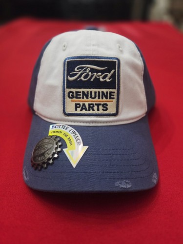 Ford Genuine Parts Blue and White Bottle Opener Baseball Hat Cap