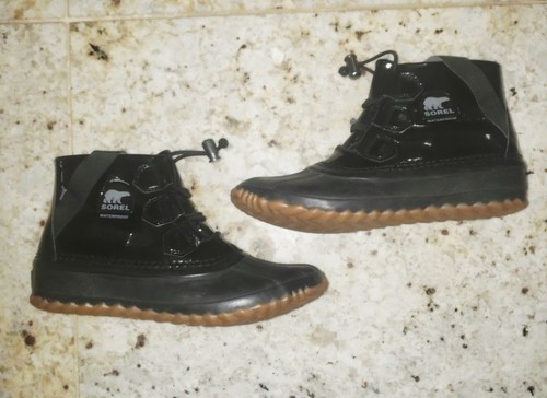 Sorel Duck Patent Leather Waterproof Women's Boots Size 6 Black - photo 2