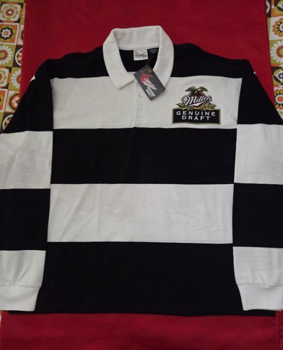 Embroidered Miller Genuine Draft Beer Polo Shirt Long Sleeve L