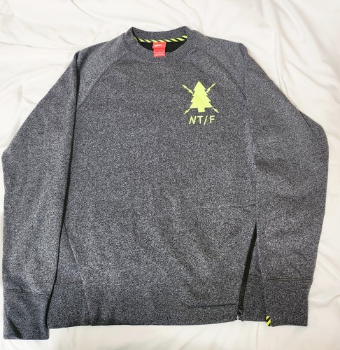 Nike Track Sweatshirt Mens Large Gray Pullover Side Zipper