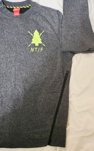 Nike Track Sweatshirt Mens Large Gray Pullover Side Zipper - photo 3