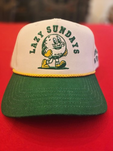 Lazy Sundays Golf Rope MAD ENGINE Hat Snapback Cap Cream Green Y