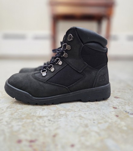 Timberland Kids 6-inch Field Boot Black Size 4 US Youth