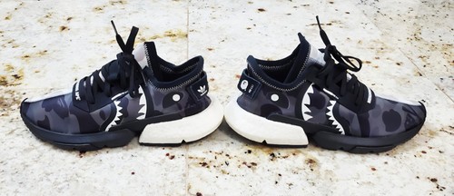 Adidas NBHD BAPE Pod 3.1 Men's Size 9.5 Black/ White Sneakers - photo 3