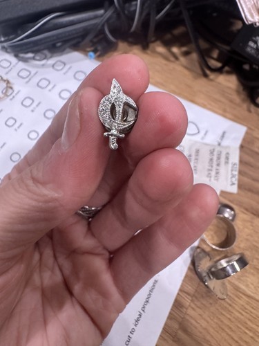 Shriners Masonic Lapel Hat Tie Pin Sterling Silver - photo 3