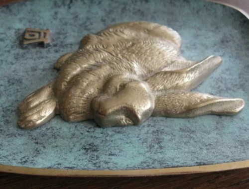 Antique Albrecht Durer Hare Brass Wall Relief - photo 2