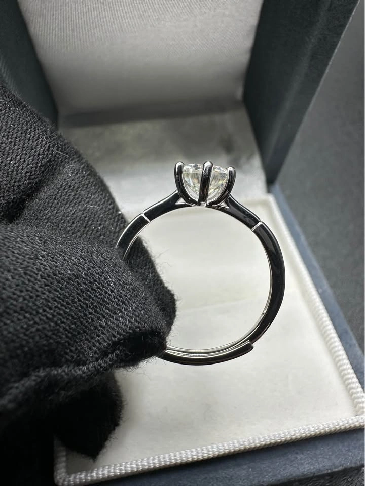 1CT Certified Moissanite Solitaire Ring - Adjustable Fit - photo 5