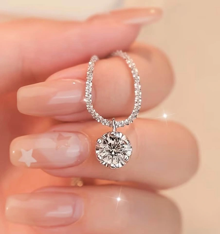 1CT Certified Moissanite Necklace | 925 Sterling Silver - photo 2