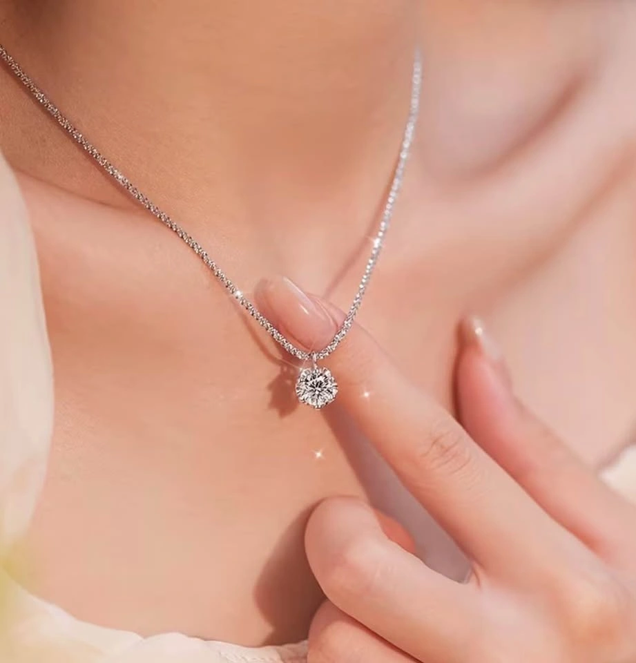 1CT Certified Moissanite Necklace | 925 Sterling Silver - photo 3