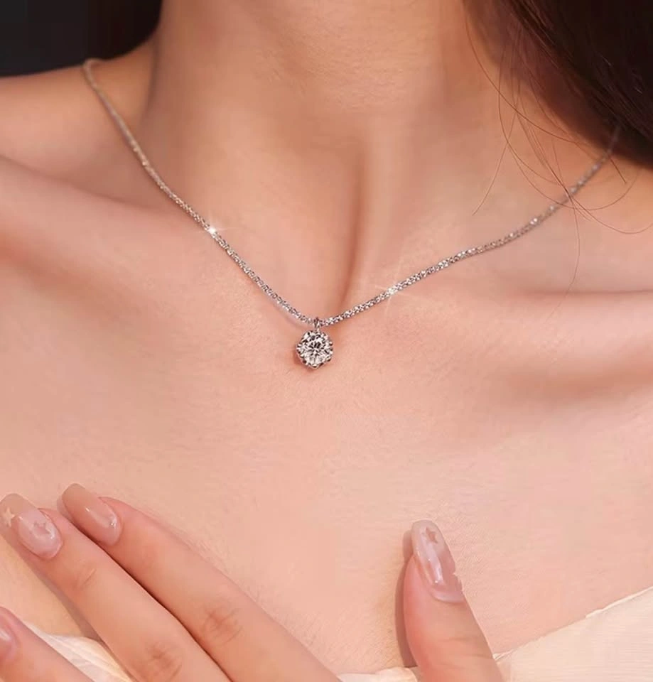 1CT Certified Moissanite Necklace | 925 Sterling Silver - photo 5