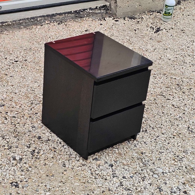 Delivery Available: Black Malm Nightstand