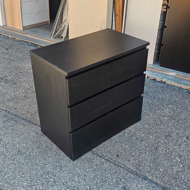 Delivery Available: Black Malm Dresser