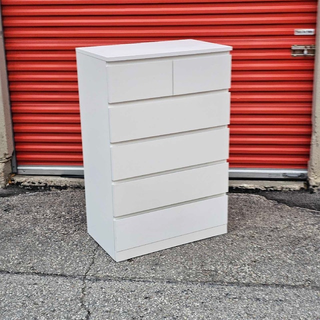 Delivery Available: White Malm 6 Drawer Dresser