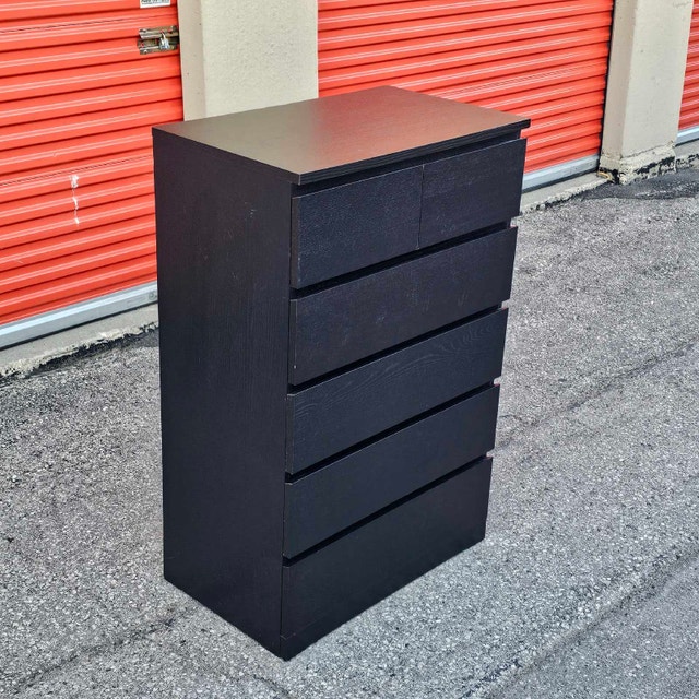 Delivery Available: Black Malm 6 drawer Dresser