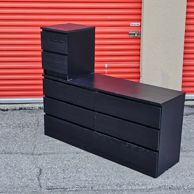 Delivery Available: Black Malm Dresser and Matching nightstand