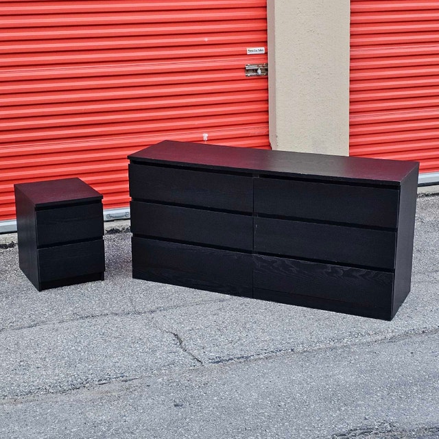 Delivery Available: Black Malm Dresser and Matching nightstand - photo 2