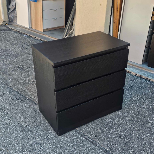 Delivery Available: Black Malm Dresser