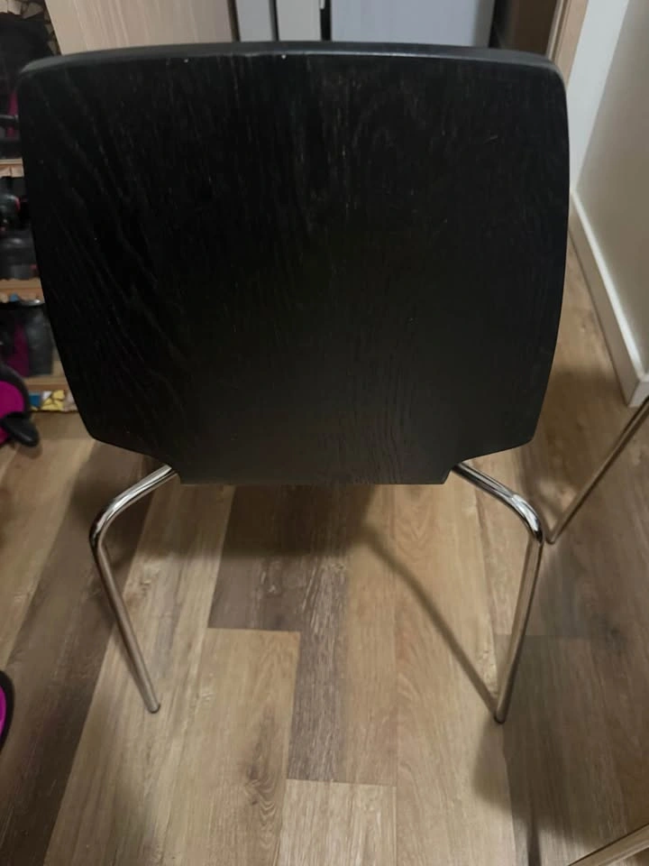 Set of 2 IKEA Vilmar Stackable Chairs – Black & Chrome - photo 3