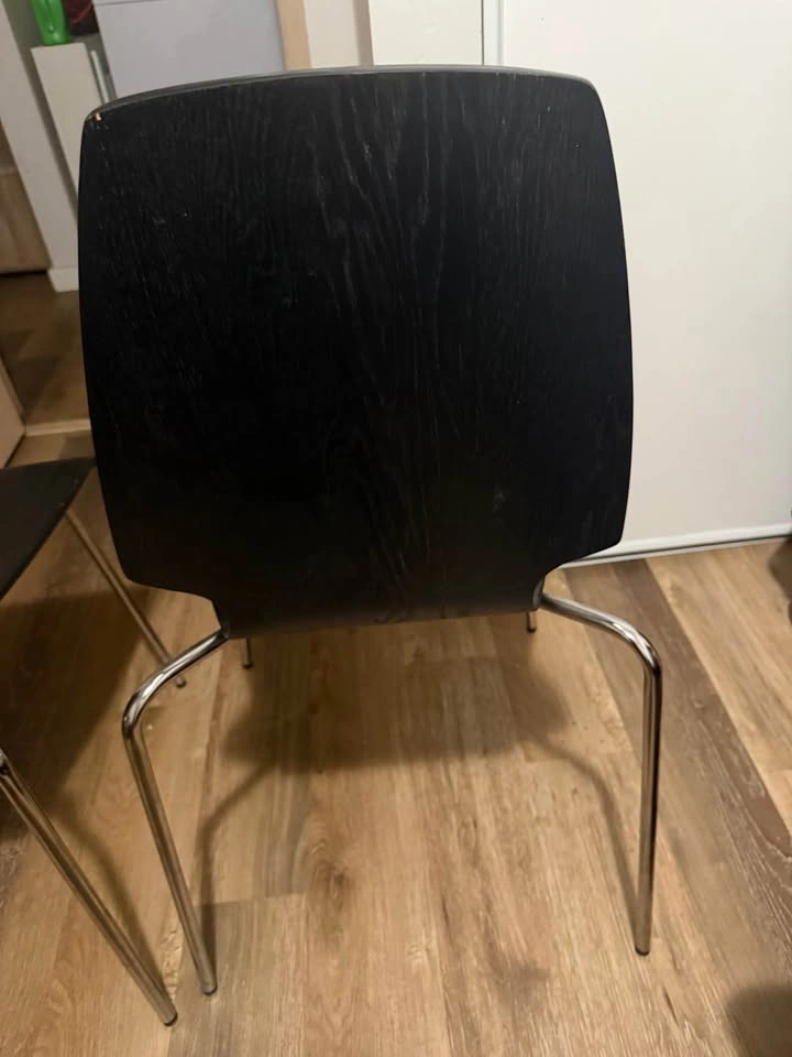 Set of 2 IKEA Vilmar Stackable Chairs – Black & Chrome - photo 4