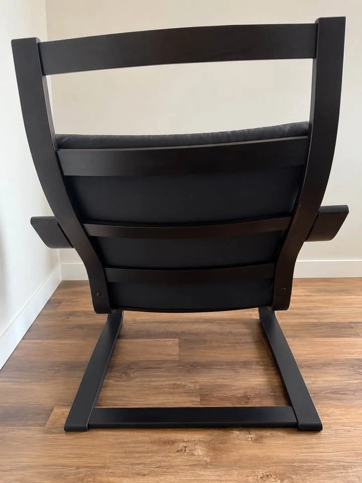 Black Leather Accent Chair - photo 3