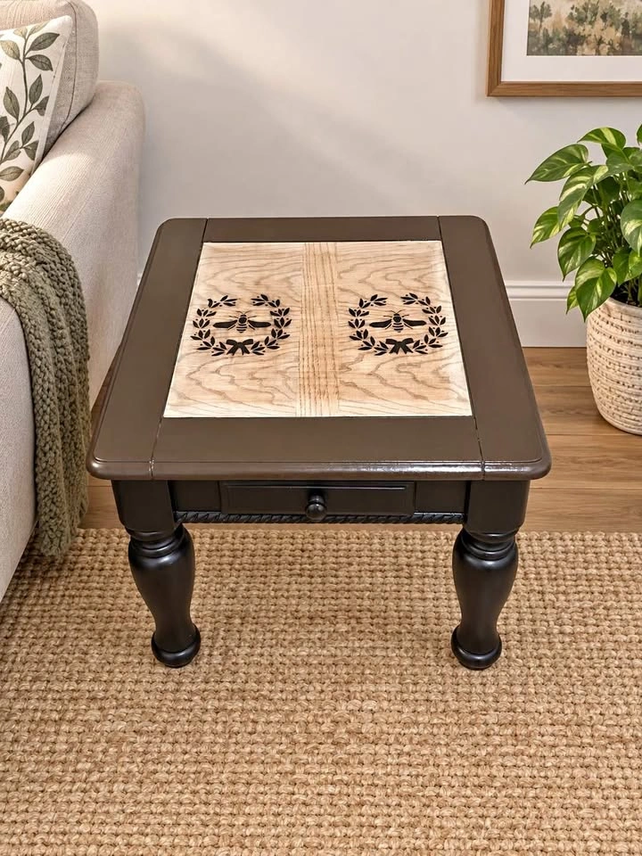 Square Side Table with Drawer