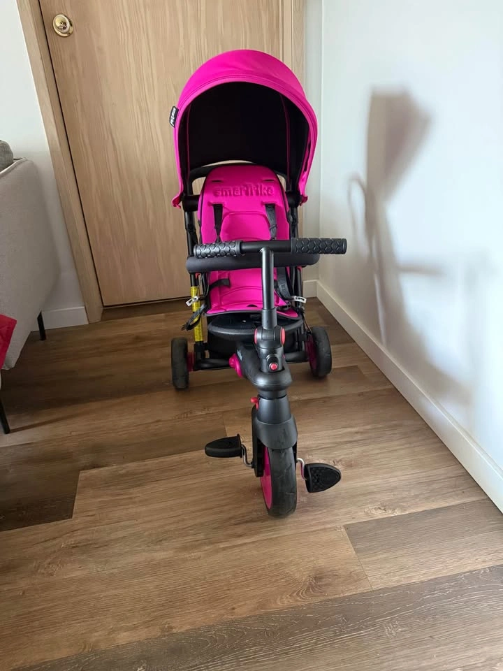 SmarTrike Folding Tricycle – Pink & Black – Like New - photo 3