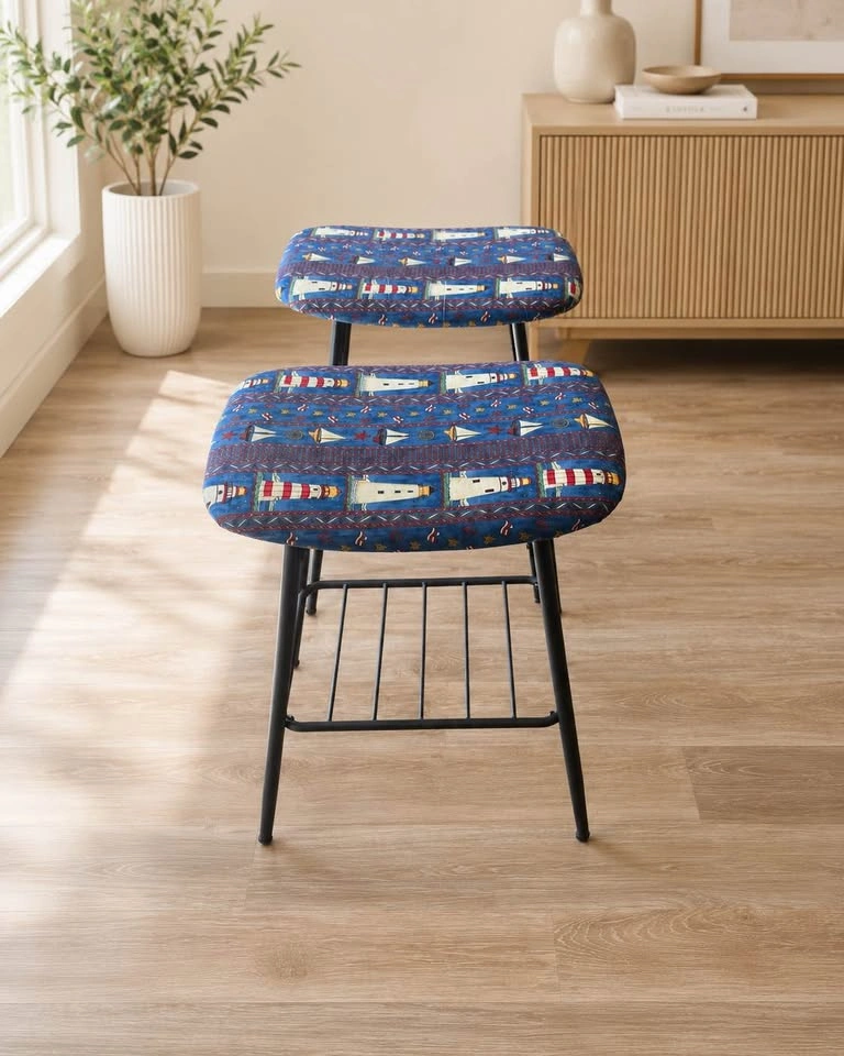 Pair of Lighthouse Themed Stools - photo 2