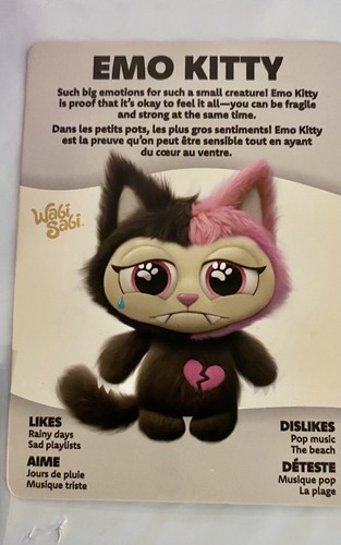 Wabi Sabi Kitty Klub Series 1 Vinyl Face Plush Keychain EMO KITT - photo 2