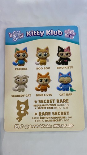 Wabi Sabi Kitty Klub Series 1 Vinyl Face Plush Keychain EMO KITT - photo 3