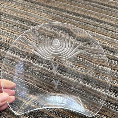 Lalique Balmoral Crystal Crescent Plate France