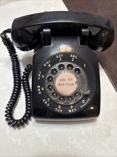 Vintage Bell System Black Rotary Dial Desk Telephone