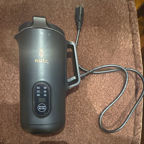 Nutr Electric Milk Frother & Warmer 32 oz Black Stainless Steel