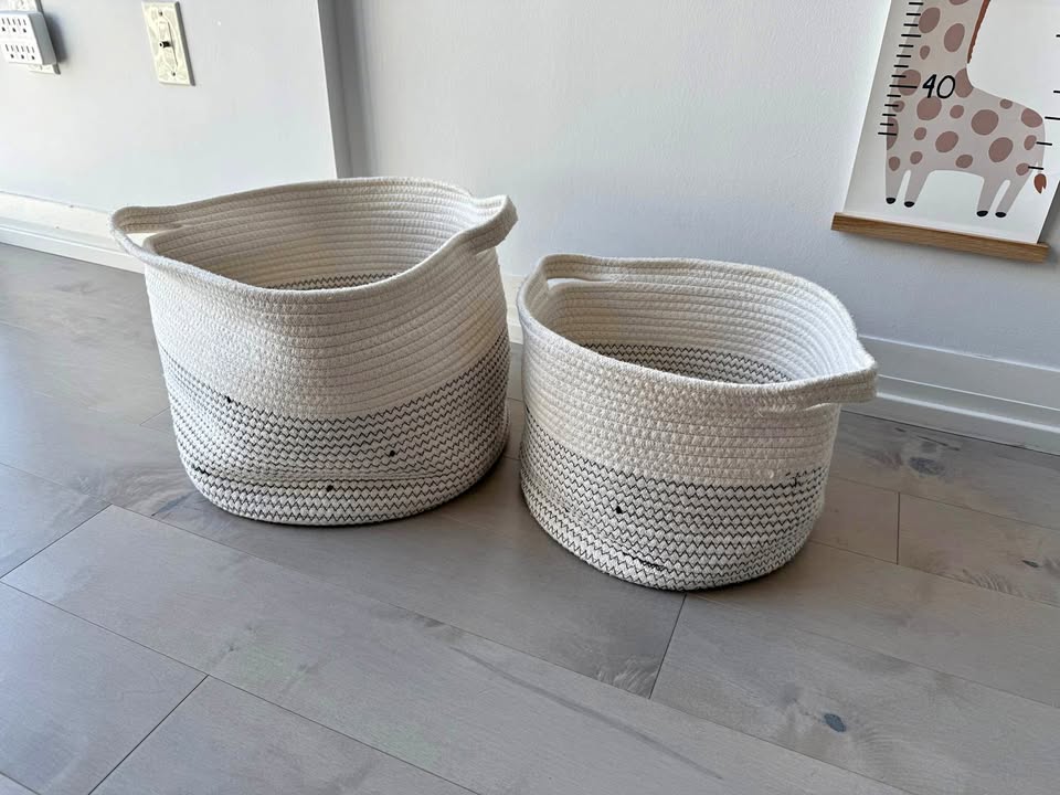 Cotton Rope Storage Baskets (2)