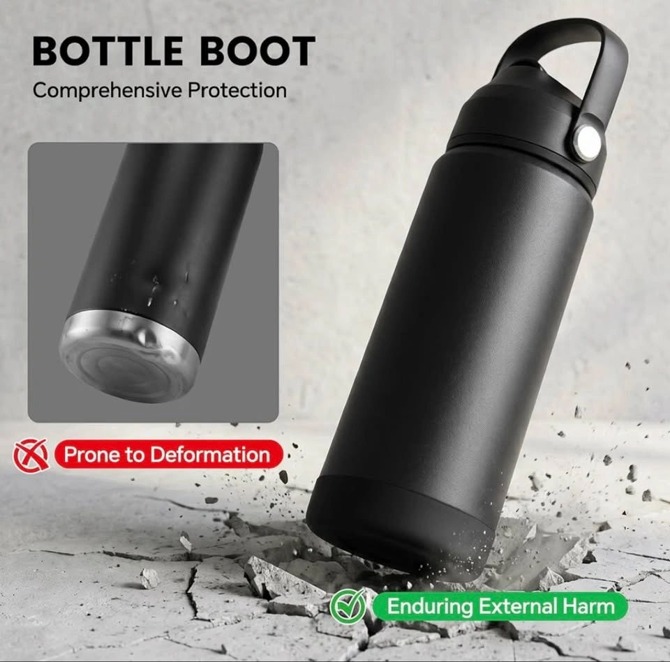 18oz Insulated Water Bottle with Straw Lid - Set of 2, Black - photo 3
