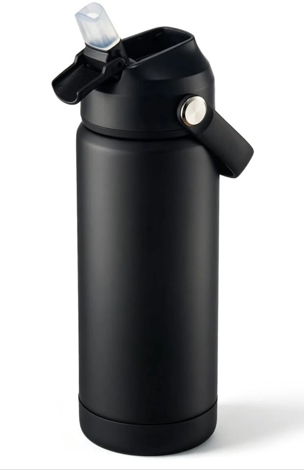 18oz Insulated Water Bottle with Straw Lid - Set of 2, Black - photo 5