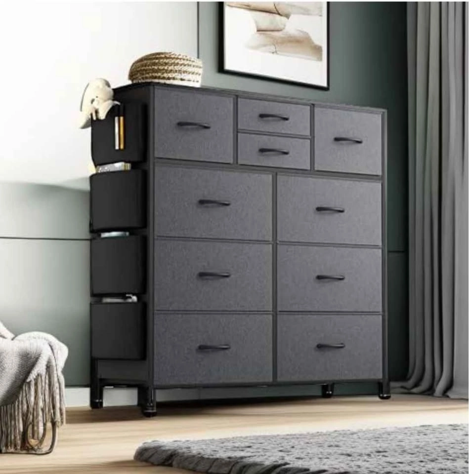 10-Drawer Fabric Dresser with Side Pockets - photo 3