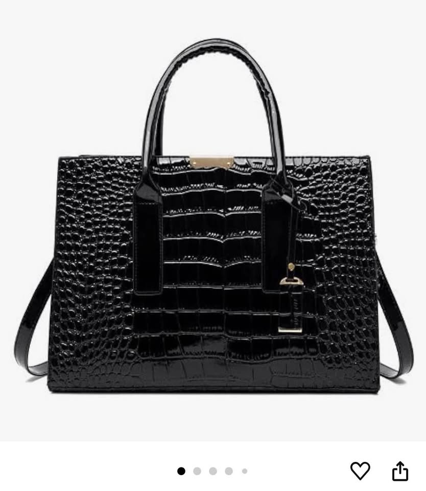 Bolsa negra estilo piel de cocodrilo sintético ( usada 1 vez ) - photo 3