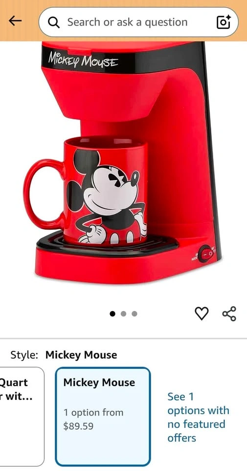 Disney Mickey Mouse Single-Serve Coffee Maker - photo 2