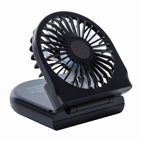Rechargeable Foldable Mini Handheld Fan Black 5-Blade 3-Speed