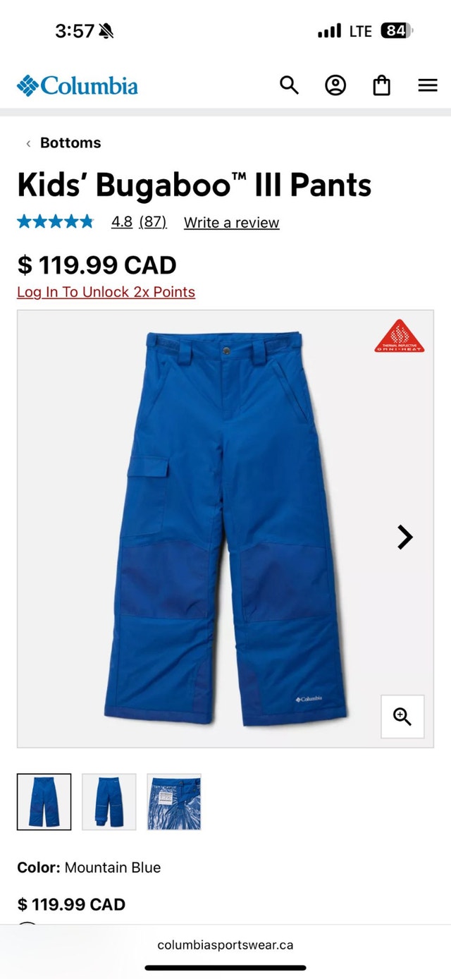 Columbia snow pants