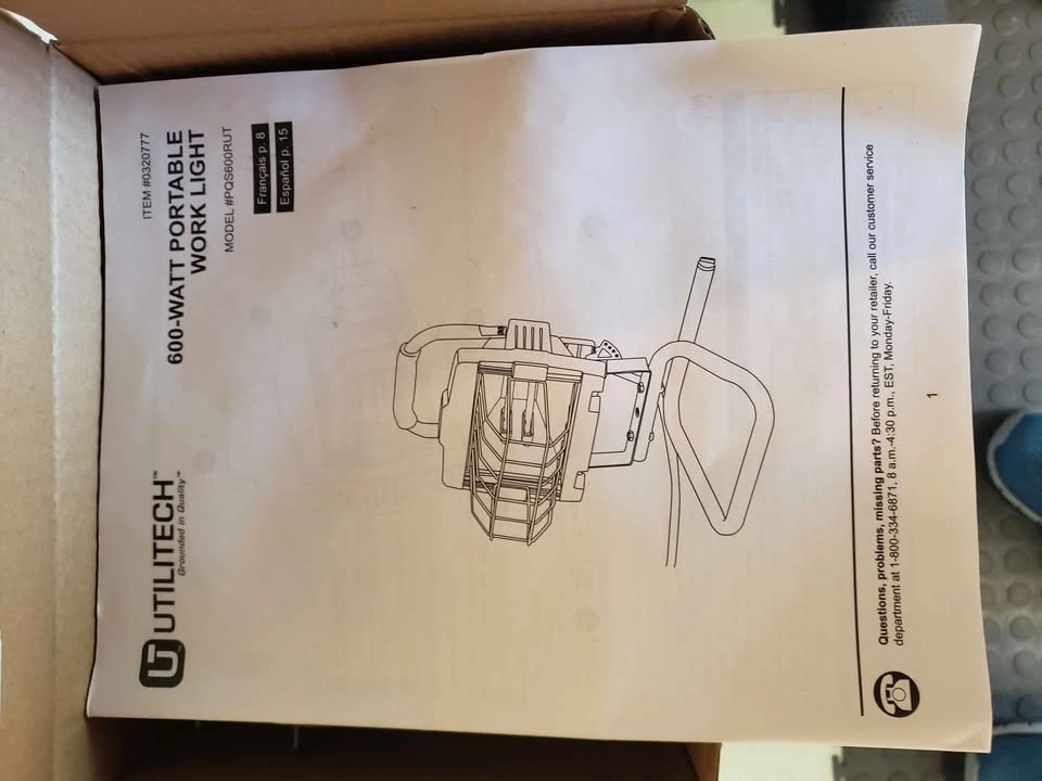 Portable Work Light 600w - photo 2